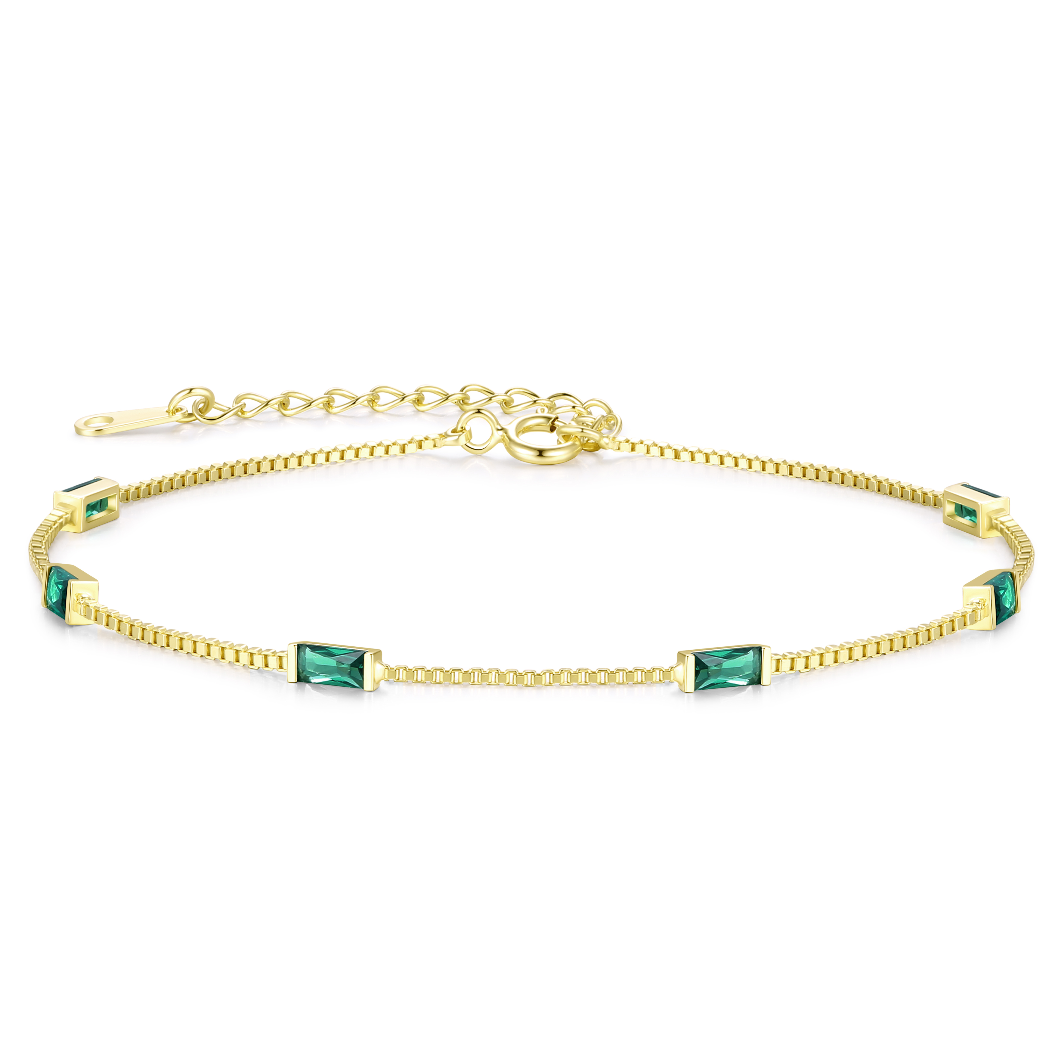 Birthstone Bracelets for Women, 925 Sterling Silver Dainty Simple Women Charm Link Bracelet, Birthday Anniversary Jewelry Gifts for Women Wife Mom Her