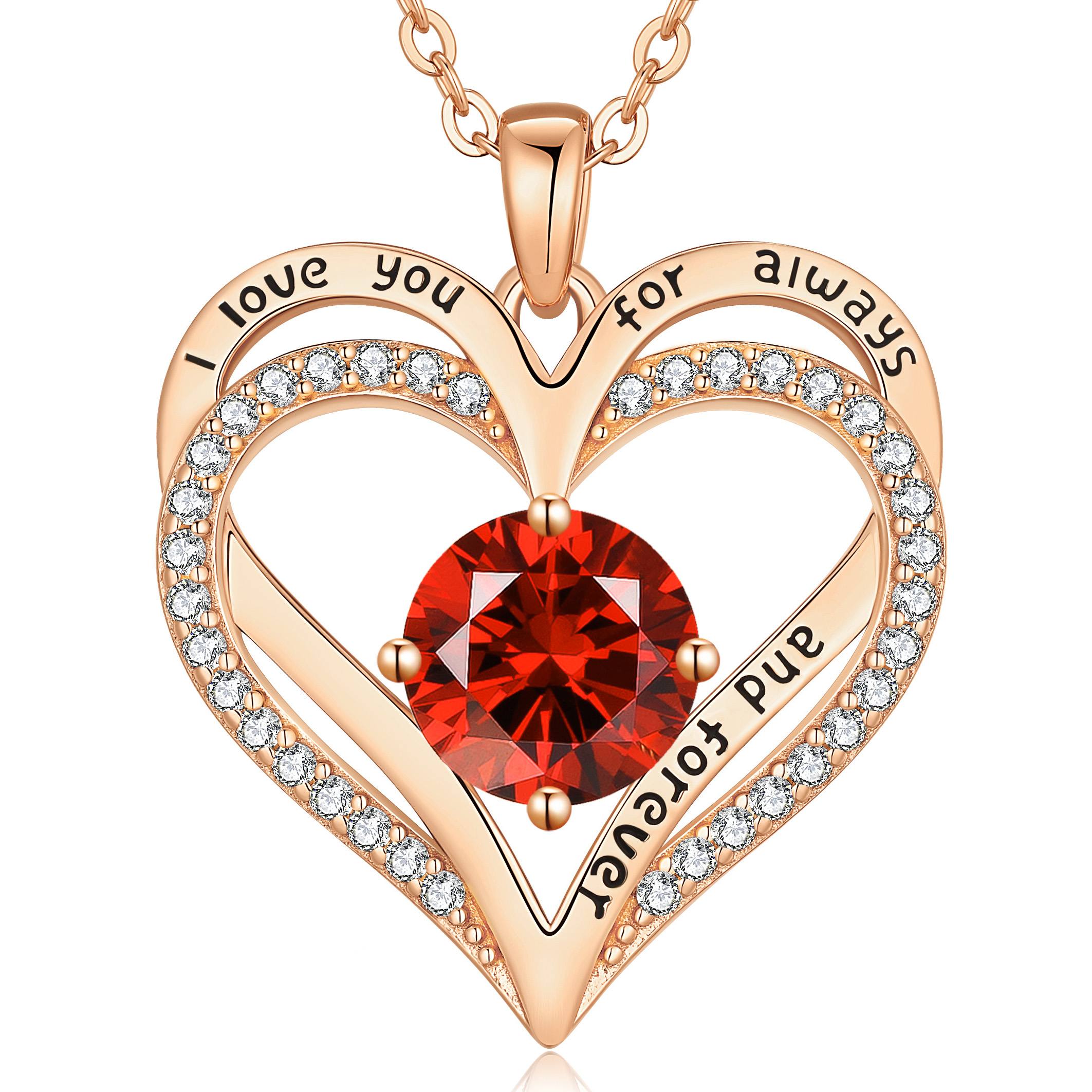 Rose Gold Infinity Heart Necklace for Women, Adjustable Chain 925 Silver Link Birthstone Bracelets, Best Anniversary Birthday Jewelry Gifts for Women Mom Wife Her