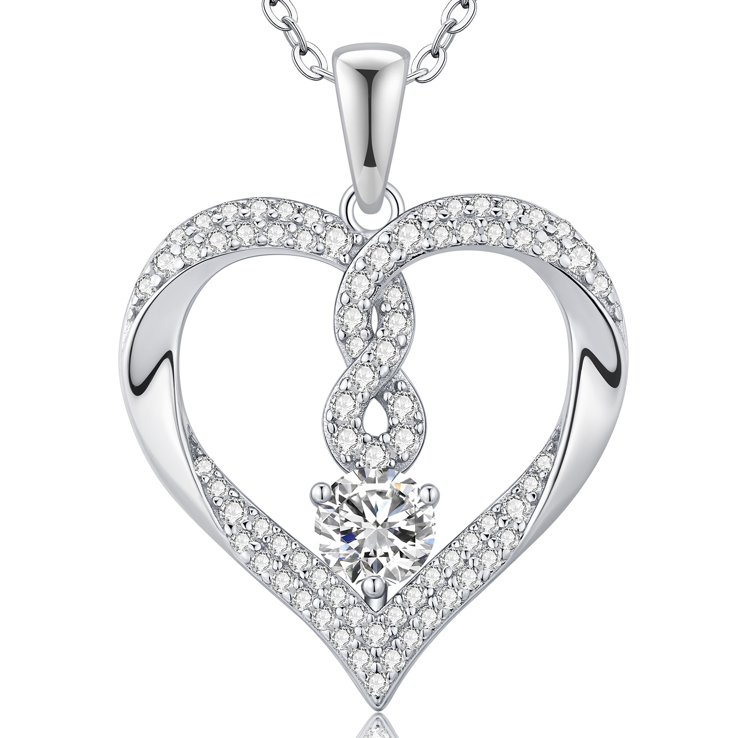 Infinity Heart Necklaces for Women, Gold Plated and 925 Sterling Silver Forever Love Pendant Necklaces, Birthday Anniversary Jewelry Gift for Her Wife Mom