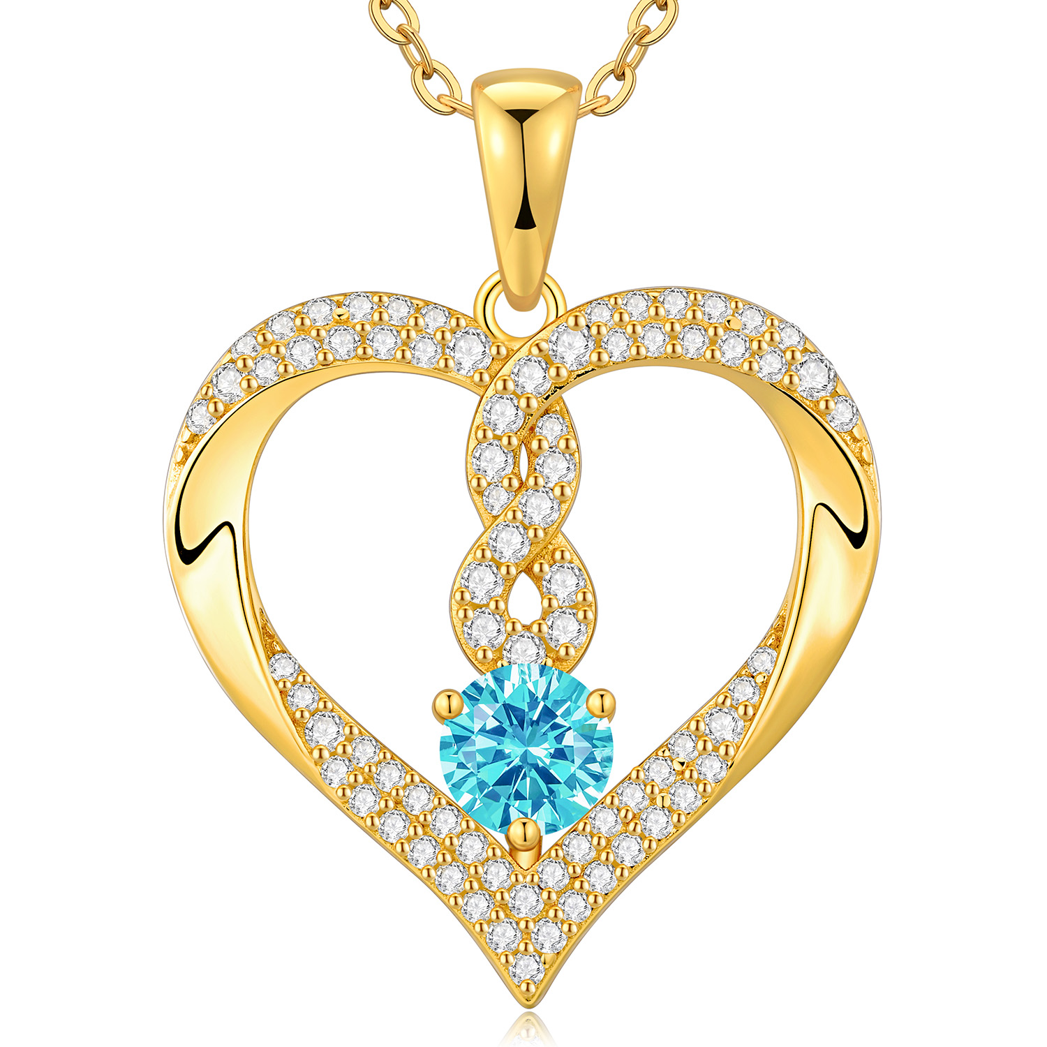 Infinity Heart Necklaces for Women, Gold Plated and 925 Sterling Silver Forever Love Pendant Necklaces, Birthday Anniversary Jewelry Gift for Her Wife Mom