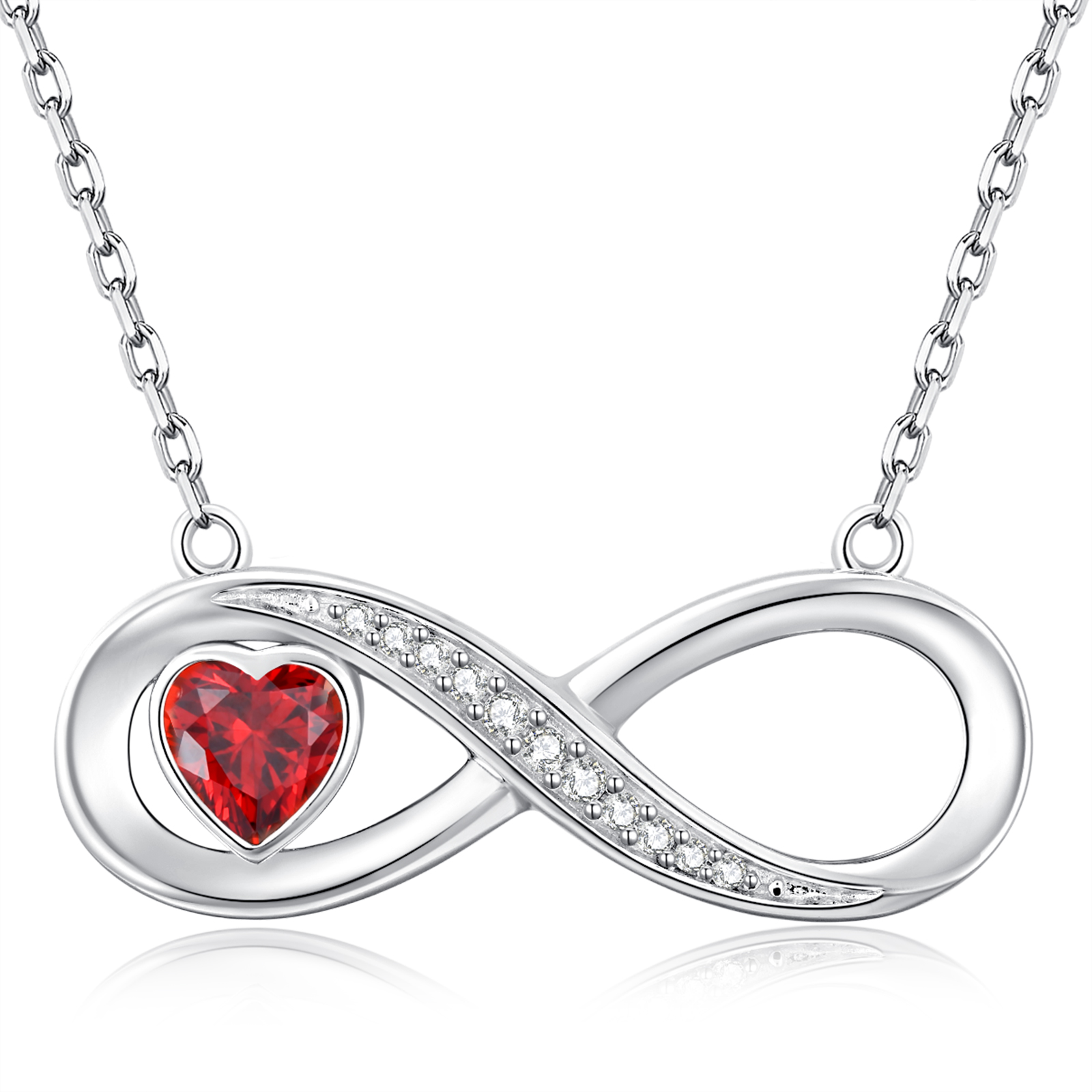 Women's Infinity Heart Necklace, 925 Sterling Silver,Chains Pendant with Cubic Zirconia, Birthday, Valentine's Day, Christmas, Mother's Day, Jewellery Gifts for Women, Girlfriend, Wife, Mum,